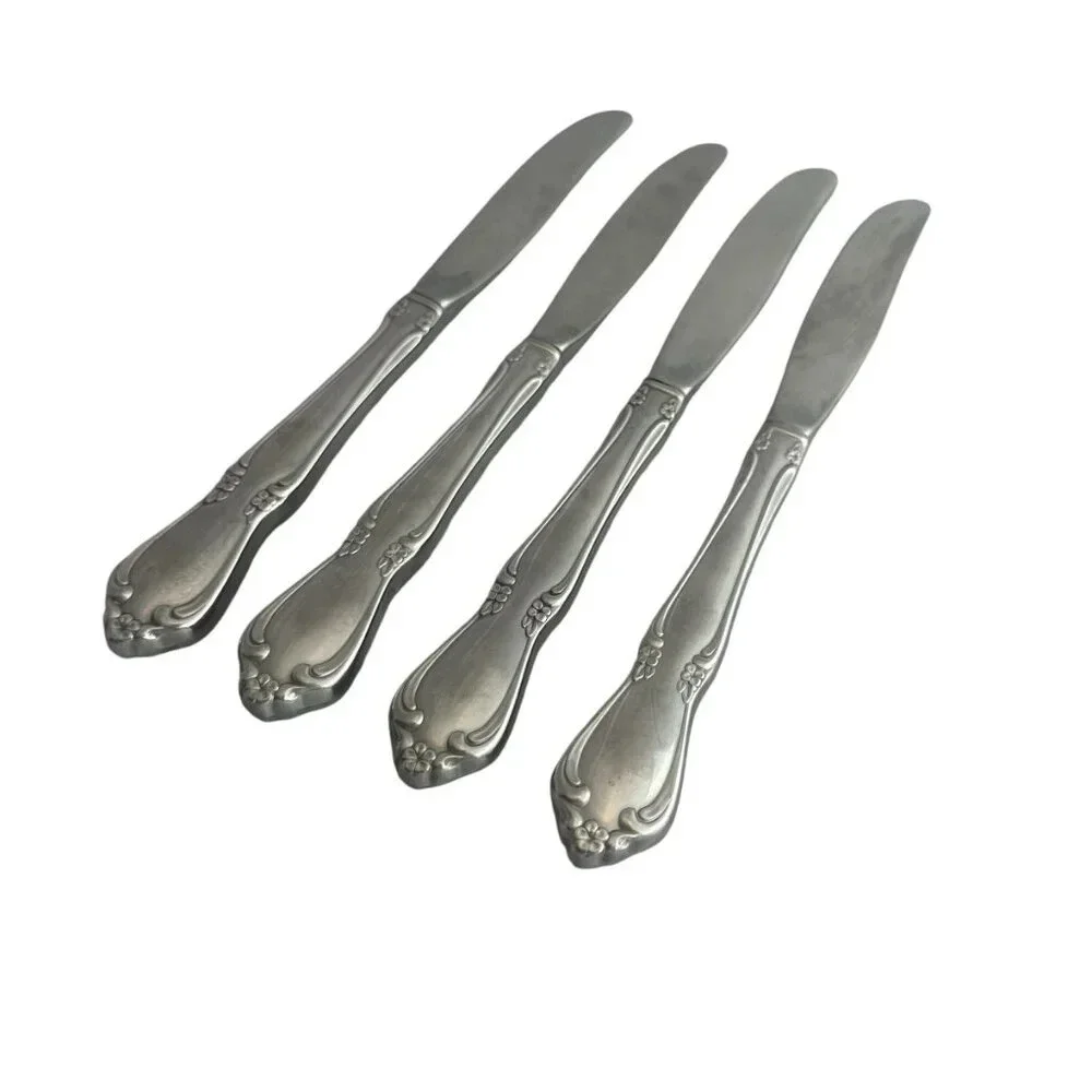 Oneidacraft Deluxe Stainless Flatware Set Chateau Floral Butter Knives Dining
